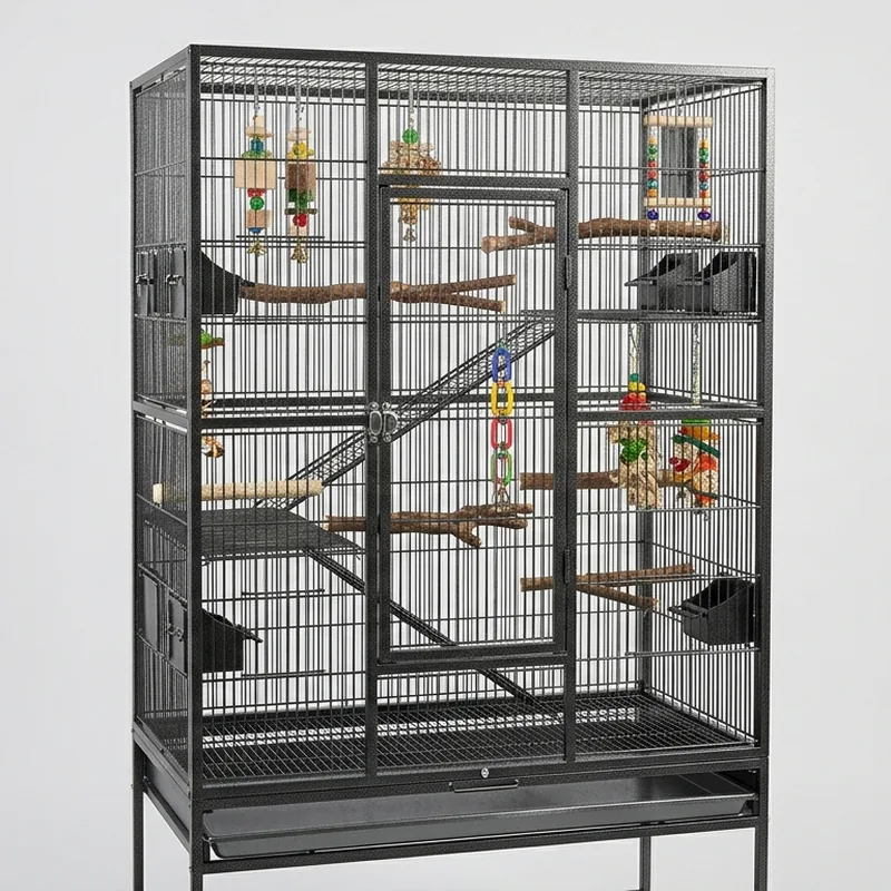 Oversized Cage With Multiple Perch Heights