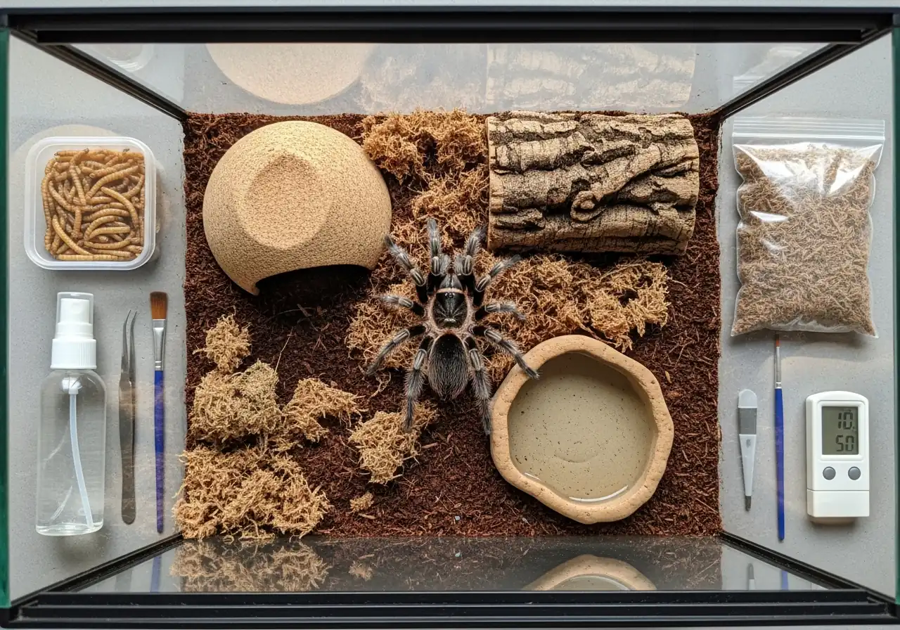 Coconut fiber substrate for tarantula enclosure